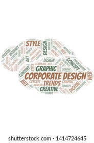 Corporate Design word cloud. Wordcloud made with text only.