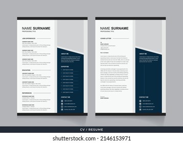 Corporate designer resume and cv vector