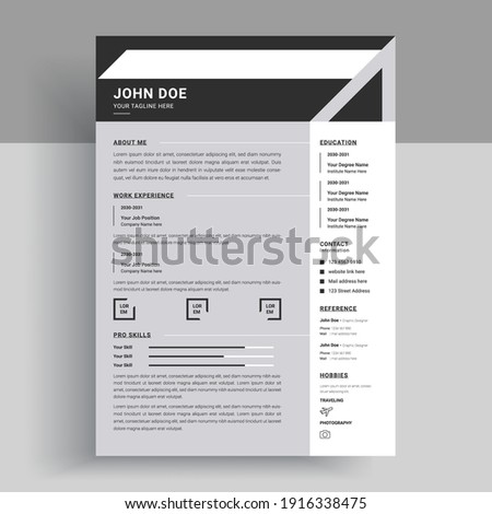 Corporate designer resume and cv vector