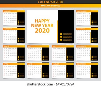 Corporate desk calendar 2020 vector template
