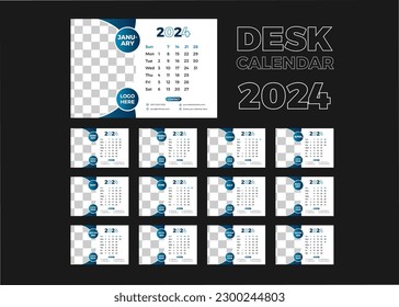 Corporate Desk Calendar Design Template 2024
