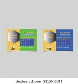 corporate desk calendar and vector template