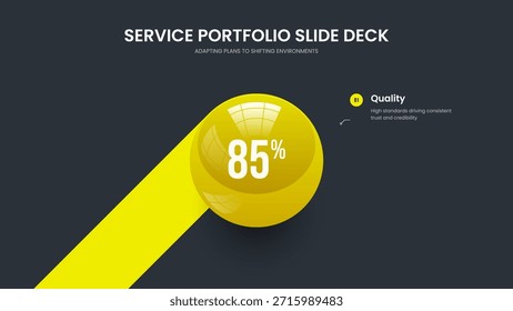 Corporate Development 1 Step Infographic Slide Layout. Business Report One Element Chart Slideshow Design. Professional Forecast Frame Template Vector Illustration.