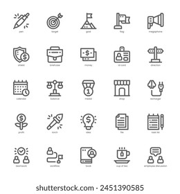 Paquete de iconos de desarrollo Corporativa para su Sitio web, móvil, presentación y diseño de logotipo. Diseño de esquema de ícono de desarrollo Corporativa. Ilustración gráfica de Vector y trazo editable.