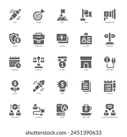 Corporate Development icon pack for your website, mobile, presentation, and logo design. Corporate Development icon glyph design. Vector graphics illustration and editable stroke.