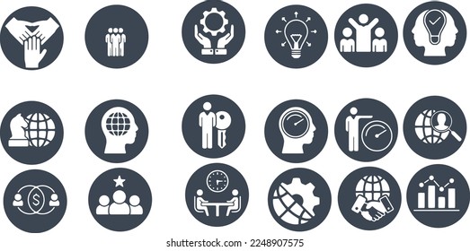 Corporate Development Set Of Vector Icons vector design