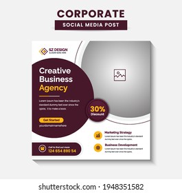 Corporate Digital Business Marketing Agency Social Media Banner, Square Flyer Template, Editable web Banner Post Template, Promotion Stories Ads Premium Vector