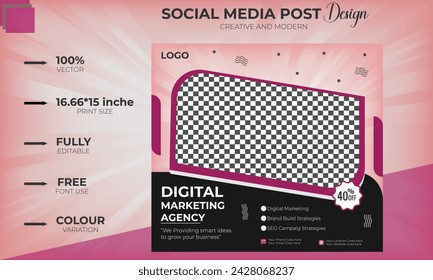 Corporate Digital business marketing banner for social media post template