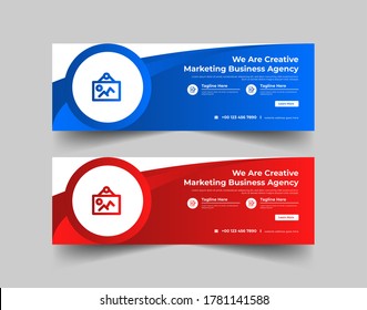 Corporate and digital business marketing promotion facebook cover template, instagram cover template, social media cover template