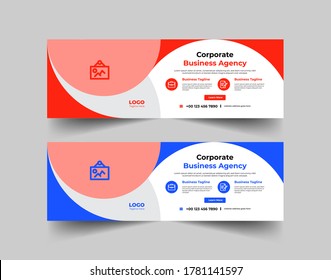 Corporate and digital business marketing promotion facebook cover template, instagram cover template, social media cover template