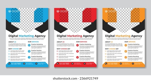 Corporate digital marketing agency flyer design template