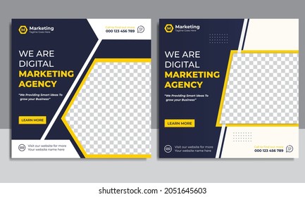 Corporate Digital marketing Agency social media post design vector Premium