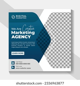 Corporate digital marketing agency social media post and banner