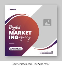 Corporate digital marketing agency social media or Instagram post banner template