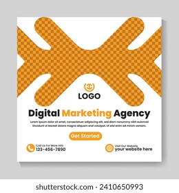 Corporate digital marketing agency social media post design creative square web banner template