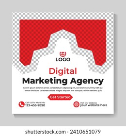 Corporate digital marketing agency social media post design modern square web banner template