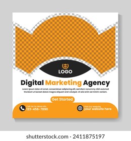 Corporate digital marketing agency social media post design creative square web banner template