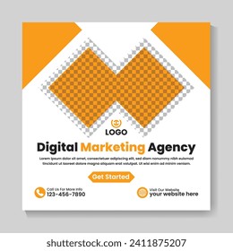 Corporate digital marketing agency social media post design creative square web banner template