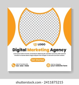 Corporate digital marketing agency social media post design creative square web banner template