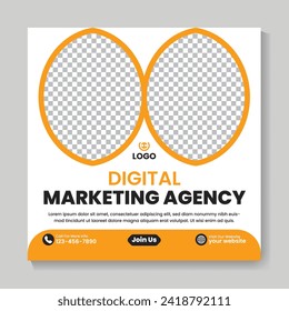 Corporate digital marketing agency social media post design creative square web banner template