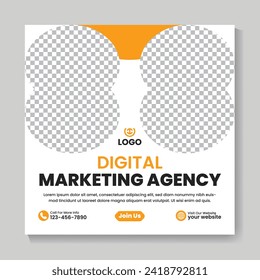 Corporate digital marketing agency social media post design square web banner template