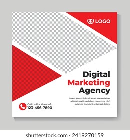 Corporate digital marketing agency social media post design modern business square web banner template