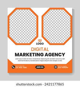 Corporate digital marketing agency social media post design template