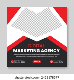 Corporate digital marketing agency social media post design creative square web banner template