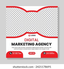 Corporate digital marketing agency social media post design creative business square web banner template
