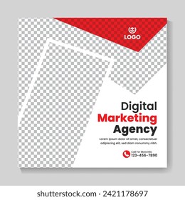Corporate digital marketing agency social media post design creative business square web banner template