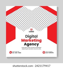 Corporate digital marketing agency social media post design creative square web banner template