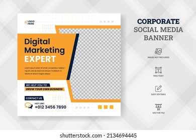 Corporate Digital marketing Banner post promotion and corporate social media post template