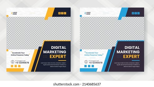 Corporate Digital marketing Banner post promotion and corporate social media post template