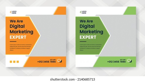 Corporate Digital marketing Banner post promotion and corporate social media post template