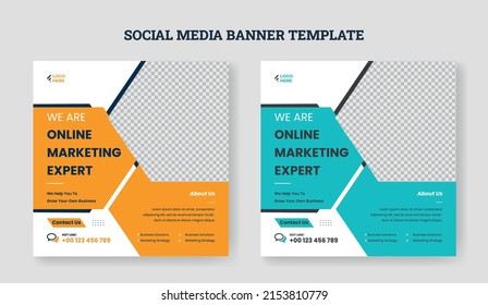 Corporate Digital Marketing Banner Post Promotion and Corporate Social Media Post Template
