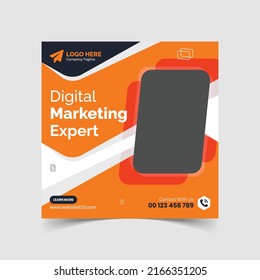 Corporate digital marketing expert social media post template design