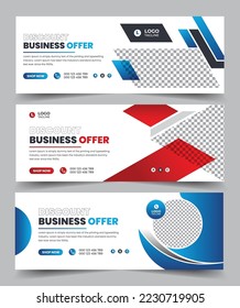 Corporate digital marketing facebook banner social media template