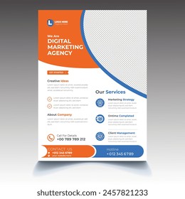 Corporate Digital Marketing Flyer Design Template, Modern Flyer Design