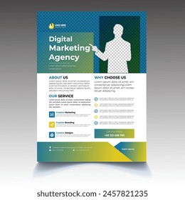 Corporate Digital Marketing Flyer Design Template, Modern Flyer Design