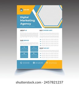 Corporate Digital Marketing Flyer Design Template, Modern Flyer Design