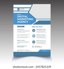 Corporate Digital Marketing Flyer Design Template, Modern Flyer Design