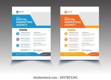 Corporate Digital Marketing Flyer Design Template, Modern Flyer Design