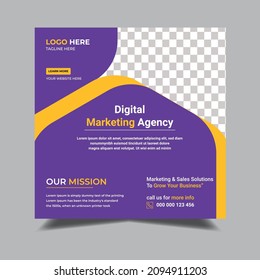 corporate and digital marketing social media post and web banner template, Digital marketing agency, Editable web Banner Post Template, Marketing Social Media Banner, Marketing Expert 