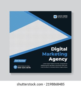 Corporate digital marketing social media post design template
