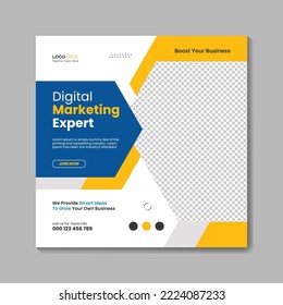 Corporate digital marketing social media post template