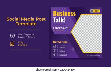 Corporate Digital Marketing Training Course Social Media post template vector premium 
