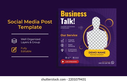 Digital Marketing Training Kurs Social Media Postvorlage Vektorgrafik Premium 