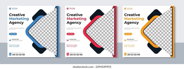 Corporate Digital Social Media Post Template, Modern Social Media Banner Design, Marketing, Web, Sale, Vector Illustration