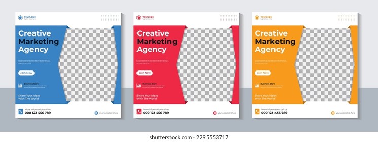 Corporate Digital Social Media Post Template, Modern Social Media Banner Design, Marketing, Web, Sale, Banner, Vector Illustration