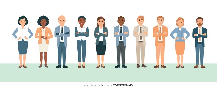 Corporate Diversity Inclusion Vector - Professional Teamwork Illustration